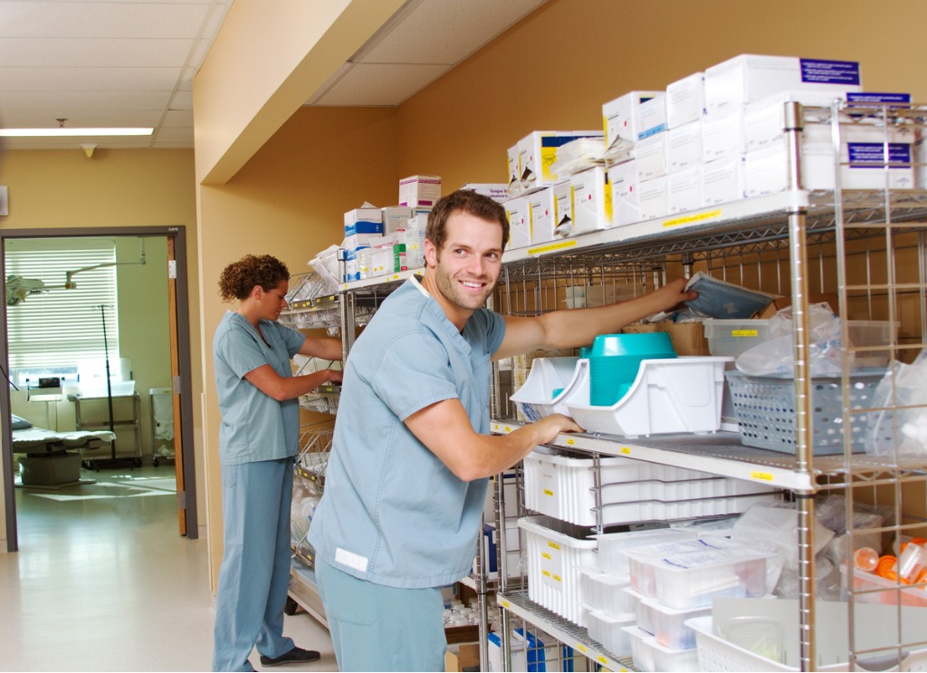 two medical staff checking supplies picture id465926108